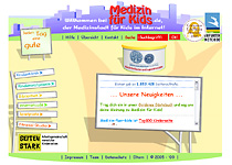 Screenshot Website www.medizin-fuer-kids.de